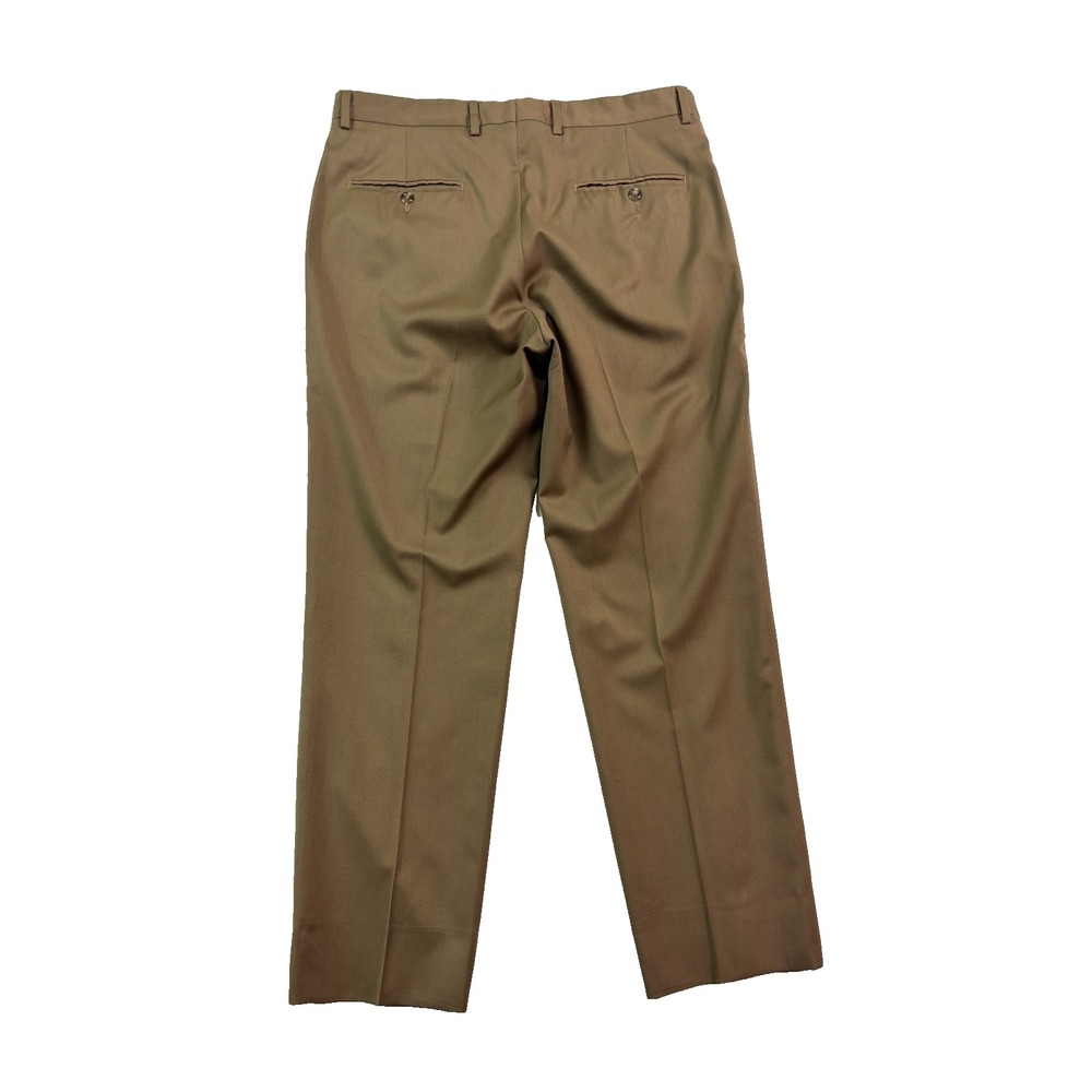 Jos A Bank 34x30 Tan Light Brown Dress Suit Pants‎ Signature Flat Front Wool - Picture 6 of 10